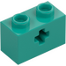 LEGO Dark Turquoise Brick 1 x 2 with Axle Hole (&#039;+&#039; Opening and Bottom Tube) (31493 / 32064)