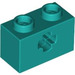 LEGO Turquoise foncé Brique 1 x 2 avec Essieu Trou (ouverture &#039;+&#039; et tube inférieur) (31493 / 32064)