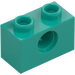 LEGO Donker turquoise Steen 1 x 2 met Gat (3700)