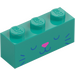 LEGO Turquoise Foncé Brique 1 x 3 avec Face avec Rose Nez (3622 / 104479)