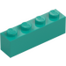 LEGO Dark Turquoise Brick 1 x 4 (3010 / 6146)