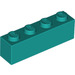 LEGO Donker Turquoise Steen 1 x 4 (3010 / 6146)