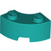 LEGO Donker Turquoise Steen 2 x 2 Ronde Hoek met Stud Notch en versterkte onderkant (85080)
