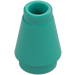 LEGO Dark Turquoise Cone 1 x 1 with Top Groove (4589)