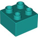 LEGO Donker Turquoise Duplo Steen 2 x 2 (3437 / 89461)