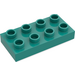 LEGO Turquoise foncé Duplo assiette 2 x 4 (4538 / 40666)