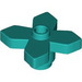 LEGO Dark Turquoise Flower 2 x 2 with Angular Leaves (4727)