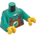 LEGO Dark Turquoise Gardener with Orange Trousers Minifig Torso (973 / 76382)