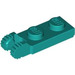 LEGO Donker Turquoise Scharnier Plaat 1 x 2 met Vergrendelings Vingers met groef (44302)