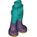 LEGO Dark Turquoise Hip with Pants with Dark Purple Boots and Gold Glitter (35573)