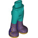 LEGO Dunkles Türkis Hüfte mit Pants mit Dark Purple Boots und Gold Glitter (35573)