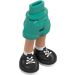 LEGO Dark Turquoise Hip with Rolled Up Shorts with Black Shoes with Thin Hinge (36198)