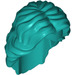 LEGO Turquoise foncé Longue Cheveux avec Parting Brushed Retour Ondulé (86398 / 90396)
