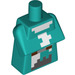 LEGO Dark Turquoise Minecraft Torso with Snow Villager Outfit with White (25767 / 73076)