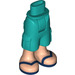 LEGO Dark Turquoise Minidoll Hip with Shorts with Cargo Pockets with Blue sandals (26490)