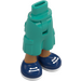 LEGO Dark Turquoise Minidoll Hip with Shorts with Cargo Pockets with Dark Blue Shoes (2268)