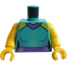 LEGO Dark Turquoise Minifig Torso with Cabaret Singer Decoration (973)
