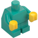 LEGO Donker turquoise Minifiguur Baby Body met Geel Handen (25128)