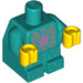 LEGO Donker Turquoise Minifigure Baby Lichaam met Geel Handen met Pink star (25128 / 65689)