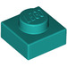 LEGO Donker Turquoise Plaat 1 x 1 (3024 / 30008)