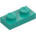 LEGO Dunkles Türkis Platte 1 x 2 (3023 / 28653)