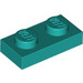LEGO Donker Turquoise Plaat 1 x 2 (3023 / 28653)
