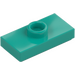 LEGO Dark Turquoise Plate 1 x 2 with 1 Stud (with Groove and Bottom Stud Holder) (15573 / 78823)