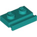 LEGO Turquoise foncé assiette 1 x 2 avec Porte Rail (32028)