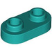LEGO Dark Turquoise Plate 1 x 2 with Rounded Ends and Open Studs (35480)