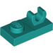 LEGO Dark Turquoise Plate 1 x 2 with Top Clip without Gap (44861)
