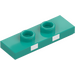 LEGO Dunkles Türkis Platte 1 x 3 mit 2 Noppen mit Zwei Weiß rectangles (34103 / 76901)