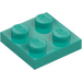 LEGO Donker turquoise Plaat 2 x 2 (3022 / 94148)