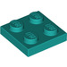 LEGO Donker Turquoise Plaat 2 x 2 (3022 / 94148)
