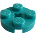 LEGO Dark Turquoise Plate 2 x 2 Round with Axle Hole (4032)