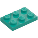 LEGO Donker turquoise Plaat 2 x 3 (3021)