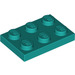 LEGO Turquoise Foncé assiette 2 x 3 (3021)