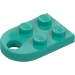 LEGO Dark Turquoise Plate 2 x 3 with Rounded End and Pin Hole (3176)