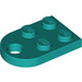 LEGO Turquoise Foncé assiette 2 x 3 avec Arrondi Fin et Épingle Trou (3176)