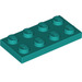 LEGO Donkere Turquoise Plaat 2 x 4 (3020)