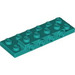 LEGO Dark Turquoise Plate 2 x 6 x 0.7 with 4 Studs on Side (72132 / 87609)
