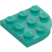 LEGO Dark Turquoise Plate 3 x 3 Round Corner (30357)