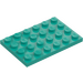 LEGO Donker turquoise Plaat 4 x 6 (3032)