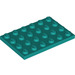 LEGO Dark Turquoise Plate 4 x 6 (3032)