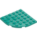 LEGO Dark Turquoise Plate 6 x 6 Round Corner (6003)