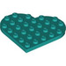 LEGO Dark Turquoise Plate 6 x 6 Round Heart (46342)
