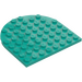 LEGO Donker turquoise Plaat 8 x 8 Rond Halve Cirkel (41948)