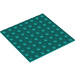 LEGO Donker Turquoise Plaat 8 x 8 met Adhesive (80319)