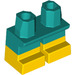 LEGO Dunkles Türkis Kurz Beine mit Gelb Shoes (37679 / 41879)