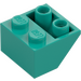 LEGO Donker turquoise Helling 2 x 2 (45°) Omgekeerd met platte afstandsring eronder (3660)