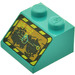 LEGO Dunkles Türkis Steigung 2 x 2 (45°) mit Felsen Raiders Screen Muster (3039)